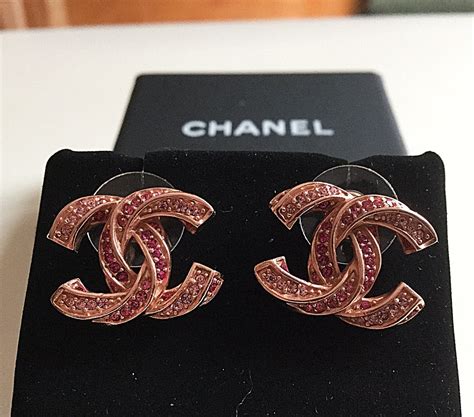 rose gold chanel earrings|genuine rose gold earring posts.